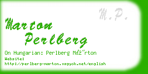 marton perlberg business card